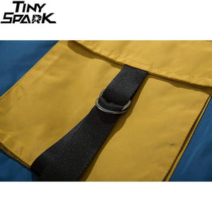 Planet Gates A27A11 Blue / L Windbreaker Men Japan  Multi Pockets Jacket Coat Retro Vintage Casual Track Jacket Streetwear