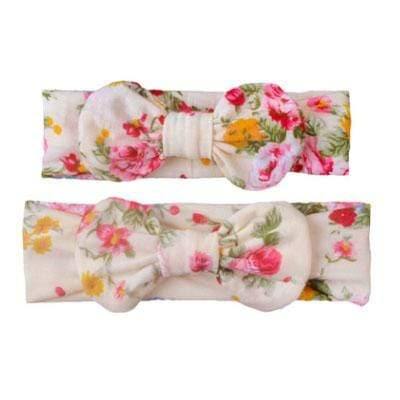 2PCS Mama & Baby Headwear Bowknot Elastic HeadBands For Women Children Tuban Baby HairBands Hair Accessories