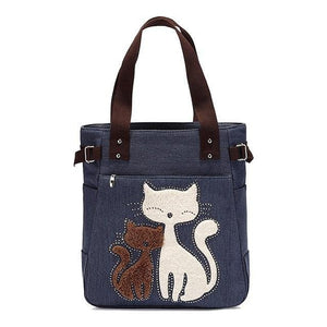 Planet Gates A3 Women's messenger handbag canvas bag with cute cat small shopping shoulder bag