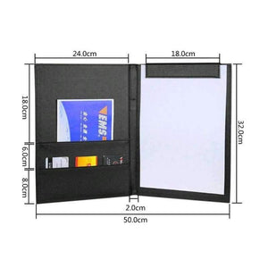 Planet Gates A4 Office School Supplies Notebooks Writing Pads Clipboard PU Leather Business Financial School Plastic With Internal Bag Black