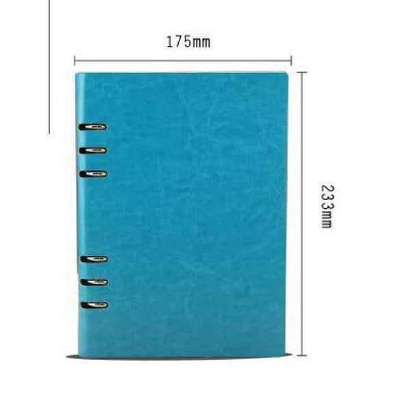 Planet Gates A5 Blue Free Logo Custom Leather A5 Notebook Mini Writing Pads Binder Loose leaf Diary Office School Mini A6 PU Notepad with Rings