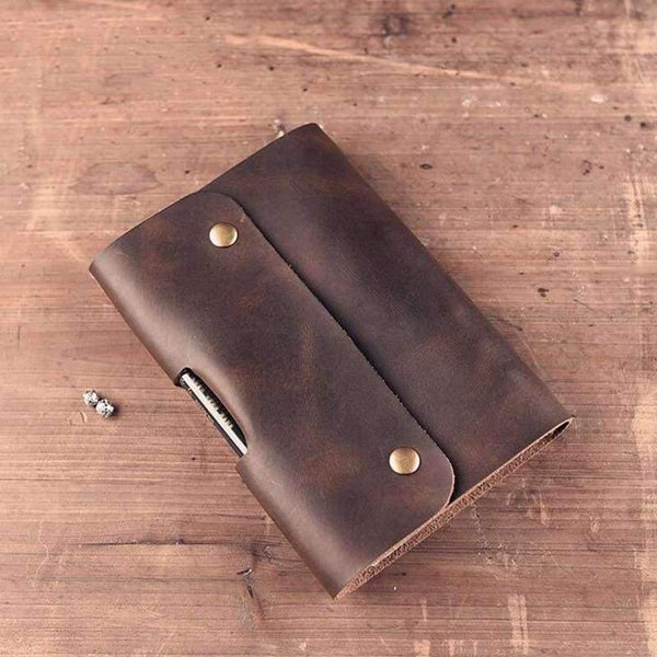 Planet Gates A5 Brown Paperboat Vintage Logo Custom A5 A6 Notebook Genuine Leather Diary Planner Rings Office Diary Spiral Travelers Writing pad