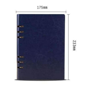 Planet Gates A5 Deep blue Free Logo Custom Leather A5 Notebook Mini Writing Pads Binder Loose leaf Diary Office School Mini A6 PU Notepad with Rings