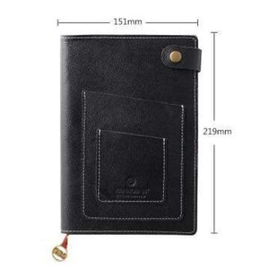 Planet Gates A5 Genuine leather Logo Custom A5 Diary Notebook Travelers Writing Pads Mini A7 Notepad with Pocket Office Planner School Office