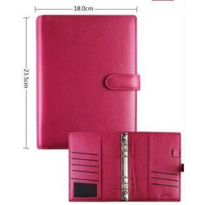 Planet Gates A5 With Hasp Rose Genuine Leather Logo Custom A5 Notebook Cowhide Travelers Loose leaf Office Commercial Writing Pads Diary Rings Binder