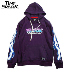 Planet Gates A52W206 Black / XL Hip Hop Men Hoodie Sweatshirt Cool Lightning 3D Print Harajuku Hoodie Streetwear Casual Black