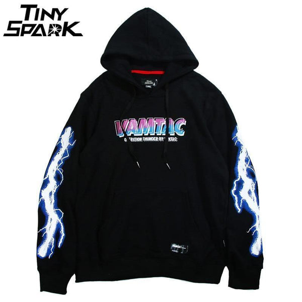 Planet Gates A52W206 Black / XL Hip Hop Men Hoodie Sweatshirt Cool Lightning 3D Print Harajuku Hoodie Streetwear Casual Black