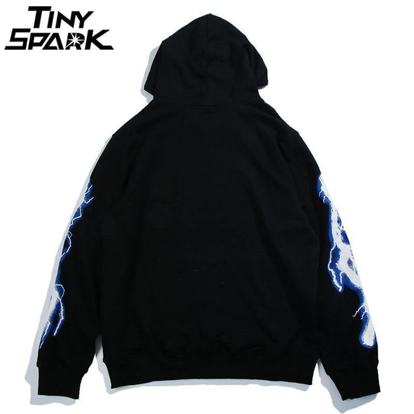 Planet Gates A52W206 Black / XL Hip Hop Men Hoodie Sweatshirt Cool Lightning 3D Print Harajuku Hoodie Streetwear Casual Black