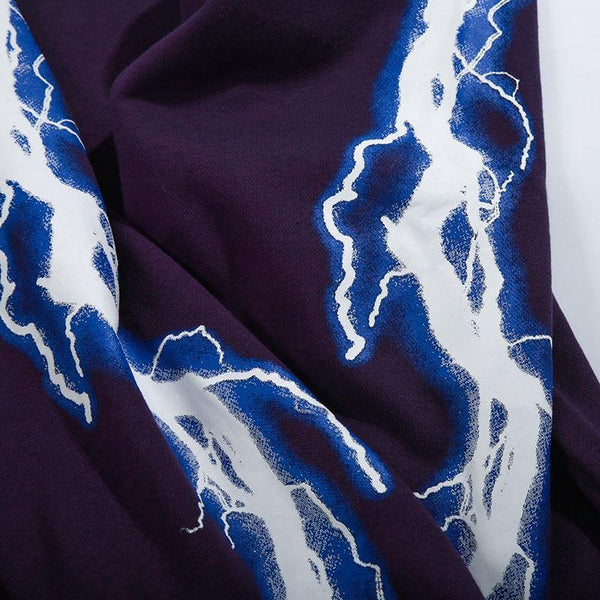 Planet Gates A52W206 Black / XL Hip Hop Men Hoodie Sweatshirt Cool Lightning 3D Print Harajuku Hoodie Streetwear Casual Black