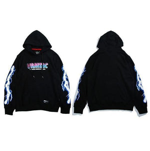 Planet Gates A52W206 Black / XL Hip Hop Men Hoodie Sweatshirt Cool Lightning 3D Print Harajuku Hoodie Streetwear Casual Black