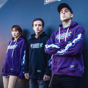 Planet Gates A52W206 Black / XL Hip Hop Men Hoodie Sweatshirt Cool Lightning 3D Print Harajuku Hoodie Streetwear Casual Black