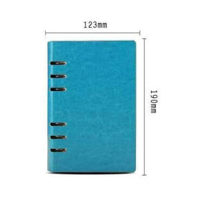 Planet Gates A6 Blue Free Logo Custom Leather A5 Notebook Mini Writing Pads Binder Loose leaf Diary Office School Mini A6 PU Notepad with Rings