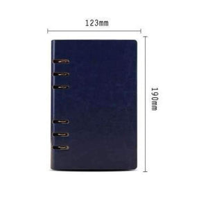 Planet Gates A6 Deep blue Free Logo Custom Leather A5 Notebook Mini Writing Pads Binder Loose leaf Diary Office School Mini A6 PU Notepad with Rings