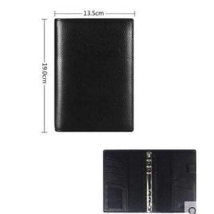 Planet Gates A6 No Hasp Genuine Leather Logo Custom A5 Notebook Cowhide Travelers Loose leaf Office Commercial Writing Pads Diary Rings Binder