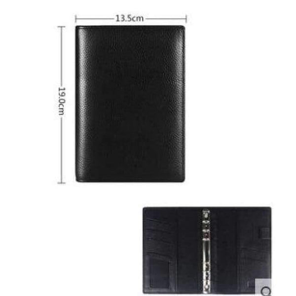 Planet Gates A6 No Hasp Genuine Leather Logo Custom A5 Notebook Cowhide Travelers Loose leaf Office Commercial Writing Pads Diary Rings Binder