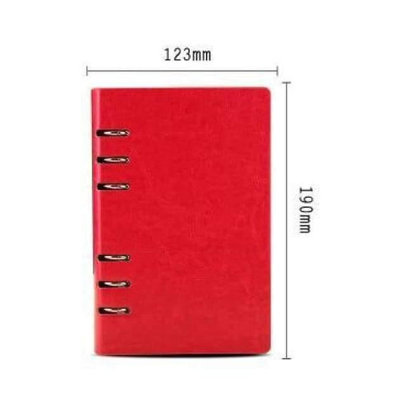 Planet Gates A6 Rose Free Logo Custom Leather A5 Notebook Mini Writing Pads Binder Loose leaf Diary Office School Mini A6 PU Notepad with Rings