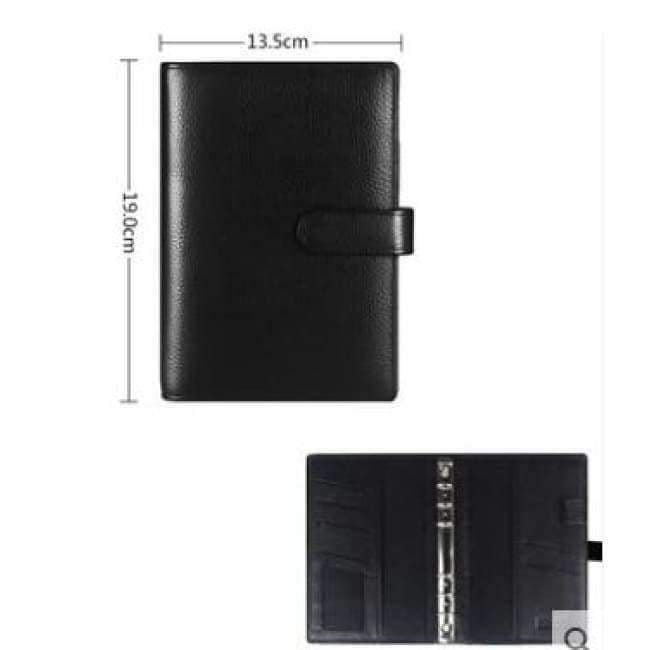 Planet Gates Genuine Leather Logo Custom A5 Notebook Cowhide Travelers Loose leaf Office Commercial Writing Pads Diary Rings Binder