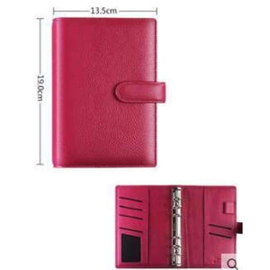 Planet Gates A6 With Hasp Rose Genuine Leather Logo Custom A5 Notebook Cowhide Travelers Loose leaf Office Commercial Writing Pads Diary Rings Binder