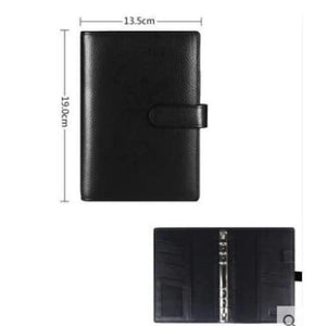 Planet Gates A6 With Strap Mini Logo DIY Custom A6 A7 Notebook Leather Luxury Black Planner Rings Binder Sketchbook Organizer Agenda  Writing Pads Gift