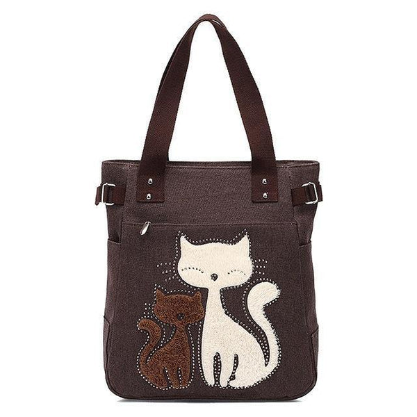 Planet Gates A6 Women's messenger handbag canvas bag with cute cat small shopping shoulder bag