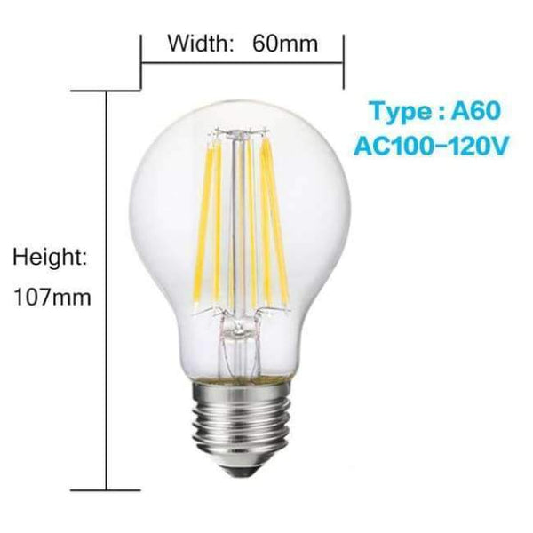 Planet Gates A60 AC110V / 2W / No, Cold White LUCKY Led Bulb E27 Dimmable 2w 4w 6w 8w E14 Led Candle Light Bulb 110v 220v Vintage Filament Lamp For Chandelier Lighting .
