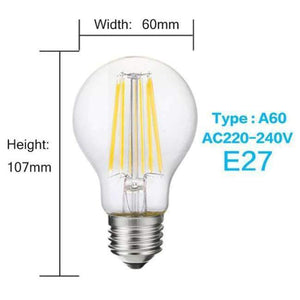 Planet Gates A60 E27 220V / 8W / Yes, Warm White LUCKYLED Led Bulb E27 E14 2W 4W 6W 8W Edison Filament Lamp Light Dimmable 110 220V 240V Vintage Candle Bulbs For Indoor Lighting