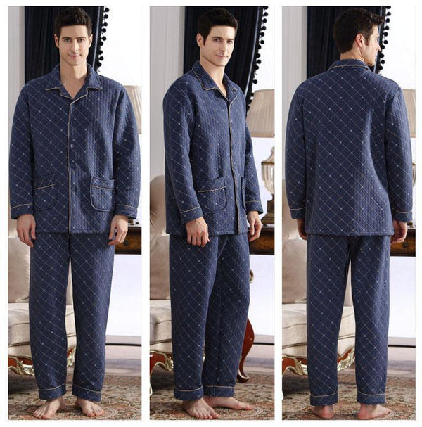 Planet Gates A6109 / M Cotton Plaid Pajamas Homewear Long Sleeve Warm Winter Pyjamas Sleepwear Male Sleep Lounge M-4XL