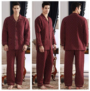 Planet Gates A6109 / M Cotton Plaid Pajamas Homewear Long Sleeve Warm Winter Pyjamas Sleepwear Male Sleep Lounge M-4XL