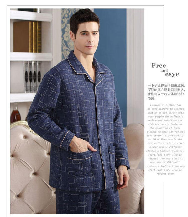 Planet Gates A6109 / M Cotton Plaid Pajamas Homewear Long Sleeve Warm Winter Pyjamas Sleepwear Male Sleep Lounge M-4XL
