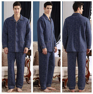 Planet Gates A6109 / M Cotton Plaid Pajamas Homewear Long Sleeve Warm Winter Pyjamas Sleepwear Male Sleep Lounge M-4XL