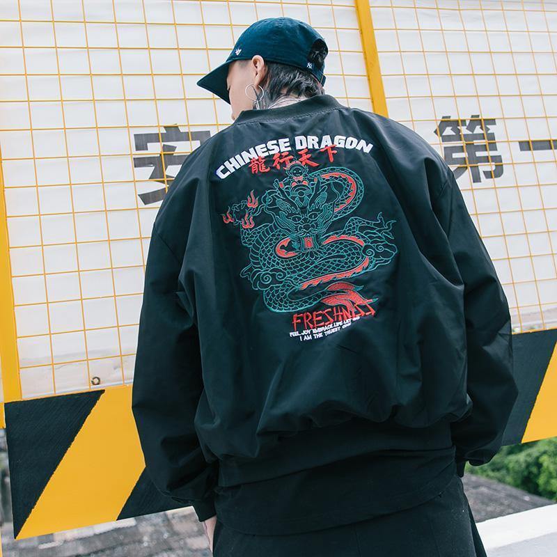 Planet Gates A62641 Army Green / L Jacket Men Hip Hop Bomber Jackets Streetwear Chinese Style Pilot Short Jacket Coat Harajuku Casual