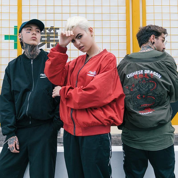 Planet Gates A62641 Army Green / L Jacket Men Hip Hop Bomber Jackets Streetwear Chinese Style Pilot Short Jacket Coat Harajuku Casual