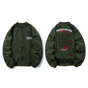 Planet Gates A62641 Army Green / L Jacket Men Hip Hop Bomber Jackets Streetwear Chinese Style Pilot Short Jacket Coat Harajuku Casual