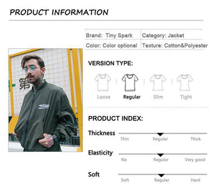 Planet Gates A62641 Army Green / L Jacket Men Hip Hop Bomber Jackets Streetwear Chinese Style Pilot Short Jacket Coat Harajuku Casual