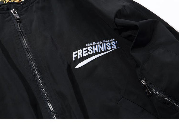 Planet Gates A62641 Army Green / L Jacket Men Hip Hop Bomber Jackets Streetwear Chinese Style Pilot Short Jacket Coat Harajuku Casual