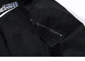 Planet Gates A62641 Army Green / L Jacket Men Hip Hop Bomber Jackets Streetwear Chinese Style Pilot Short Jacket Coat Harajuku Casual