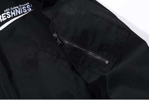 Planet Gates A62641 Army Green / L Jacket Men Hip Hop Bomber Jackets Streetwear Chinese Style Pilot Short Jacket Coat Harajuku Casual