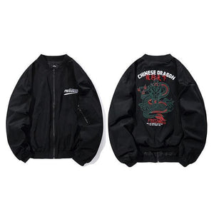 Planet Gates A62641 Black / L Jacket Men Hip Hop Bomber Jackets Streetwear Chinese Style Pilot Short Jacket Coat Harajuku Casual