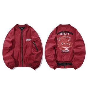 Planet Gates A62641 Wine Red / L Jacket Men Hip Hop Bomber Jackets Streetwear Chinese Style Pilot Short Jacket Coat Harajuku Casual