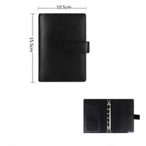 Planet Gates A7 With Strap Mini Logo DIY Custom A6 A7 Notebook Leather Luxury Black Planner Rings Binder Sketchbook Organizer Agenda  Writing Pads Gift