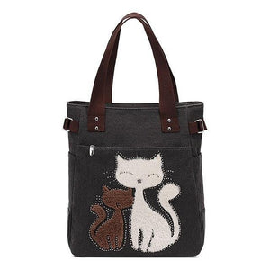 Planet Gates A7 Women's messenger handbag canvas bag with cute cat small shopping shoulder bag