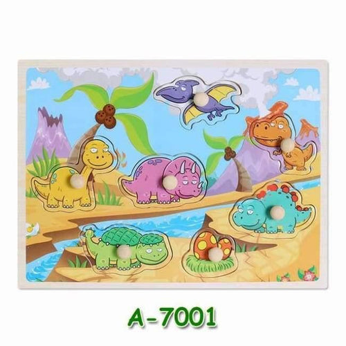 Planet Gates A7001 Kids Early Educational Toys Baby Hand Grasp Wooden Puzzle Toy Children Wood Jigsaw Toy Animals and Digit Learning Education