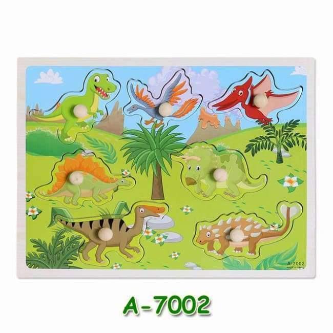 Planet Gates A7001 Kids Early Educational Toys Baby Hand Grasp Wooden Puzzle Toy Children Wood Jigsaw Toy Animals and Digit Learning Education