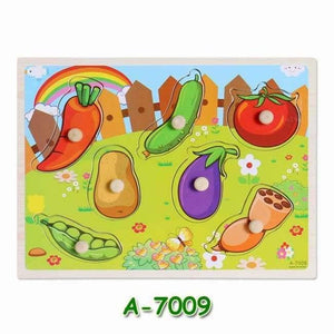 Planet Gates A7009 Kids Early Educational Toys Baby Hand Grasp Wooden Puzzle Toy Children Wood Jigsaw Toy Animals and Digit Learning Education