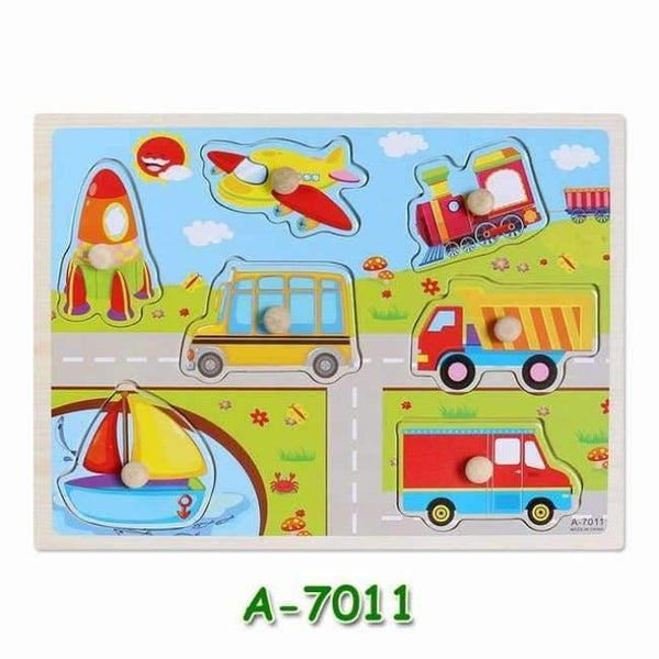 Planet Gates A7011 Kids Early Educational Toys Baby Hand Grasp Wooden Puzzle Toy Children Wood Jigsaw Toy Animals and Digit Learning Education