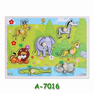 Planet Gates A7016 Kids Early Educational Toys Baby Hand Grasp Wooden Puzzle Toy Children Wood Jigsaw Toy Animals and Digit Learning Education
