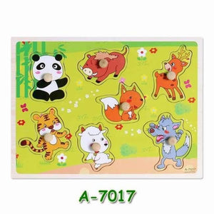 Planet Gates A7017 Kids Early Educational Toys Baby Hand Grasp Wooden Puzzle Toy Children Wood Jigsaw Toy Animals and Digit Learning Education