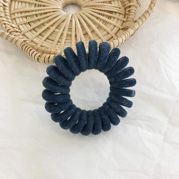 Elastic Knit Telephone Wire Hair Bands Girl Woman Hair Accessories Rubber Band Headwear Hair Rope Spiral Shape Hair Ties