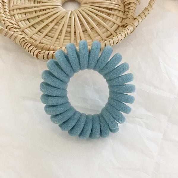 Elastic Knit Telephone Wire Hair Bands Girl Woman Hair Accessories Rubber Band Headwear Hair Rope Spiral Shape Hair Ties