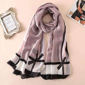 Planet Gates AA10016 dark grey Silk Scarf Large Long  Hair Scarf Fashion Head Scarf Cute Wrap Shawl Scarfs for Women AA10016
